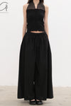 BASERANGE France organic cotton Nehru lace patchwork vest camisole BAS-TONT-LA-SP25-BLACK (BROWN)